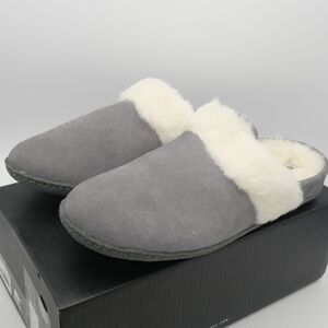 NEW SOREL Nakiska Slide II Women's 12 Suede Lined Slippers Gray Indoor/Outdoor